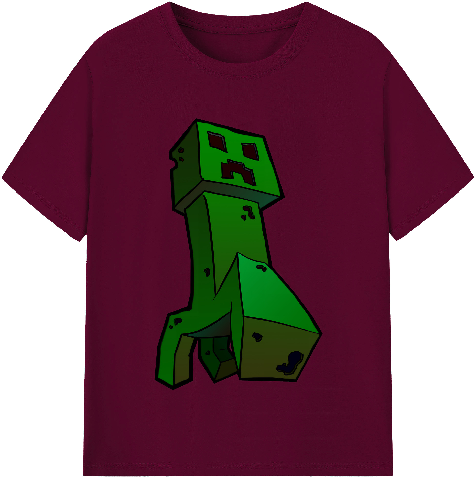 （画像用） マインクラフト ブロックの世界 Minecraft MC Block world レディースカジュアルプリントTシャツ（綿100％）